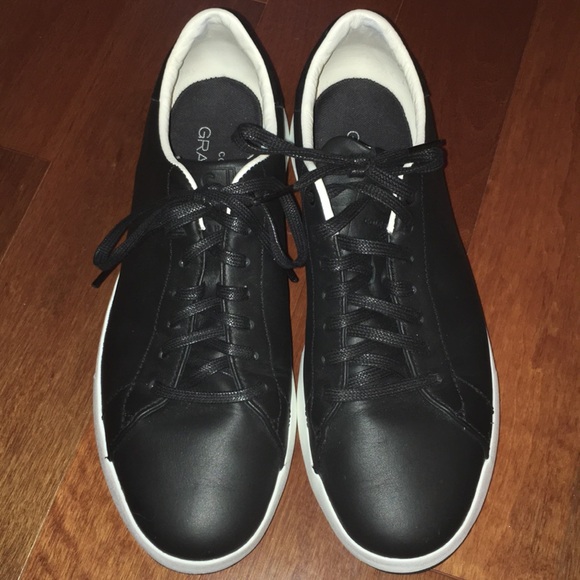 cole haan black leather sneakers